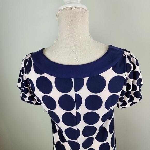 Rabbit Rabbit Rabbit Design  Polka Dot Short Sleeve Midi Shift Dress Size 10 - Picture 5 of 7